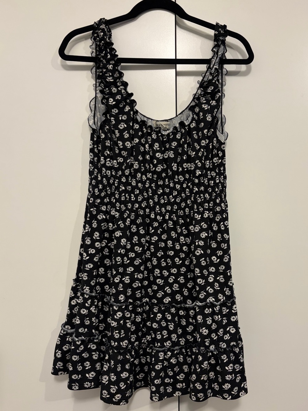 Urban Outfitters Black Floral Babydoll Dress